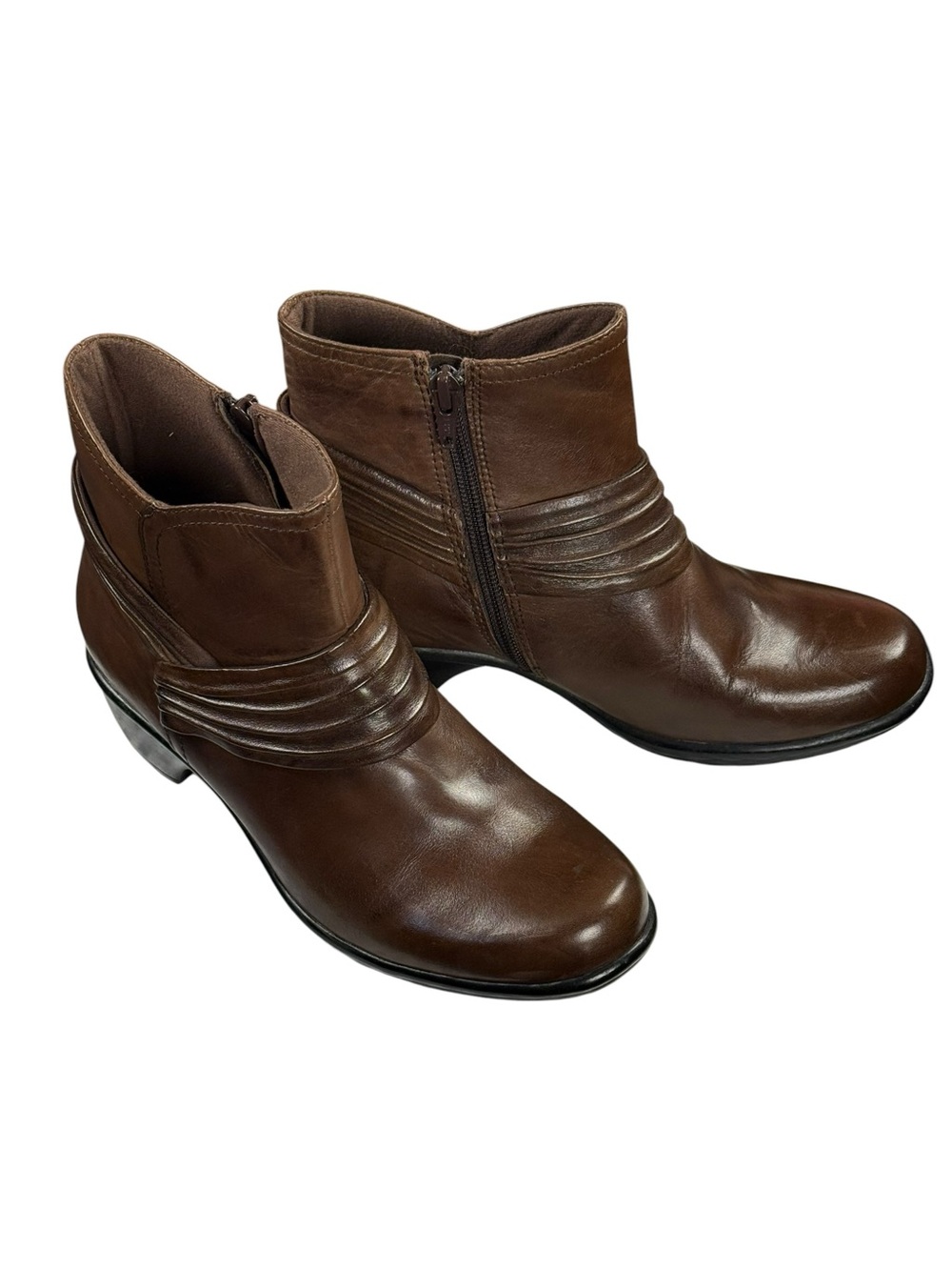 Clark’s Women’s Wish Mood Brown Leather Amkle Bootie Size 7 - Picture 4 of 12